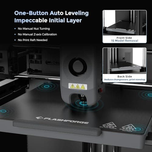 FLASHFORGE Adventurer 5M 3D Printer with Fully Auto Leveling, Max 600mm/s High Speed Printing, 280°C Direct Extruder with 3S Detachable Nozzle, CoreXY All Metal Structure, Print Size 220x220x220mm view 4