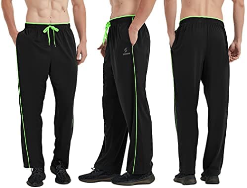 SACUIMAN 3 Pack Mens Athletic Sweatpants with Zipper Pockets,Workout Gym Running Jogging Training Pants for Men view 2