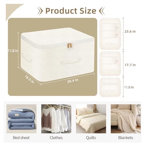 Ultra Space Saving Self Compression Organizer, Comforter Storage Bag for Clothes, Blankets, Pillows, Duvet, Comforters, Bedding Sets and Much More (Gray,X-L - 54 * 42 * 60cm) view 3