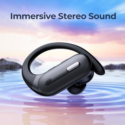 Active Noise Cancelling Wireless Earbuds Bluetooth Headphones 90 Hrs Playtime Ear Buds with Hi-Res Stereo Deep Bass Power Display Earphones with Earhooks Waterproof Transparency Headset Sports/Running view 6