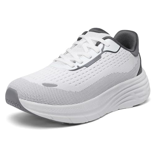 Wirpex Women's Wide Toe Box Walking Shoes–Non Slip Comfortable Cushioned Fashion Sneakers for Bunions Lightweight Zero Drop Tennis Running Shoe with Roomy Fit Grayish-White Size 8