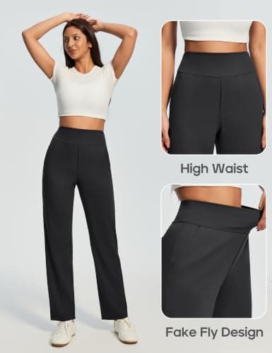 Heathyoga Stretchy Work Pants Women Pull On Straight Leg Dress Pants Slacks view 6