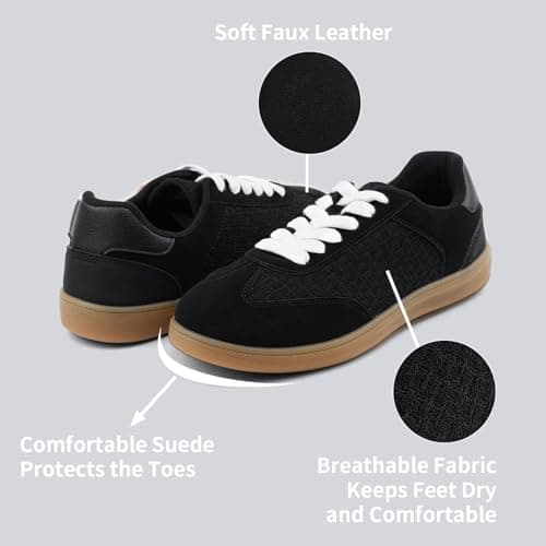 JENN ARDOR Low Top Sneakers for Women Lace-up Fashion Tennis Shoes Casual Slip On Sneaker Padded Non Slip Footwear for Work, Walking, Everyday Wear view 4