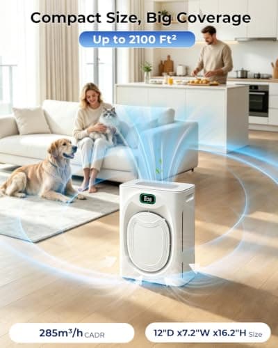 Pet Hair Air Purifier for Large Room Up to 2100 Ft² view 4