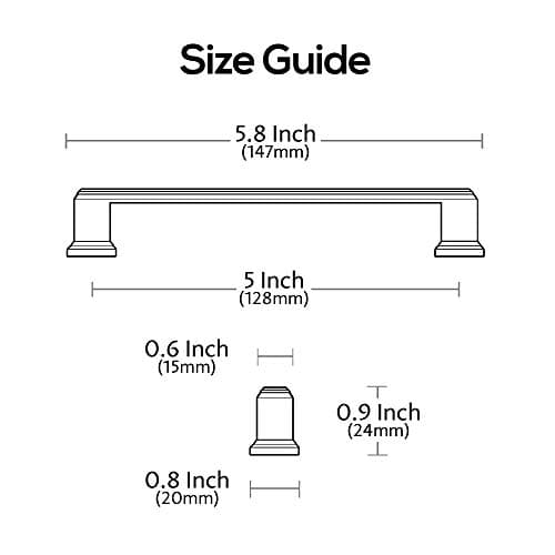Alzassbg 10 Pack Brushed Satin Nickel Cabinet Pulls, 5 Inch(128mm) Hole Center Cabinet Handles Kitchen Pulls for Cabinets and Drawer AL3071SN view 2