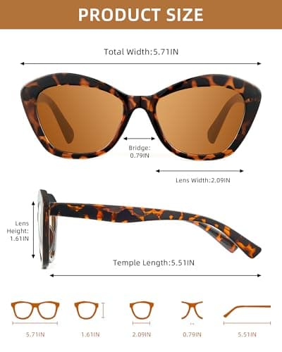 LADEESSE 3 Pack Reading Sunglasses for Women Fashion Cateye Sun Readers Outdoor Reading Glasses UV400 view 2