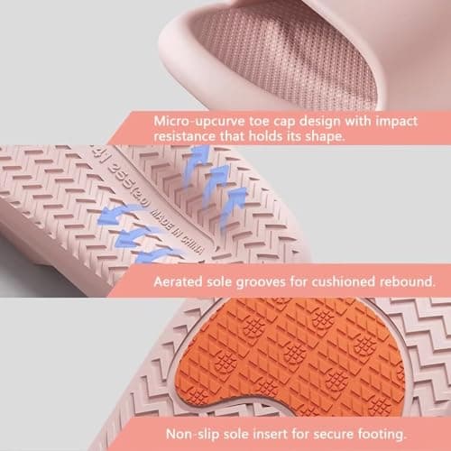 Maibloln Anti-Slip Shower Slippers Quick-Dry Comfortable House Sandals Lightweight Bathroom Shoes with Non-Slip Tread for Indoor Bathroom Dorm Pool Swimming Beach view 6