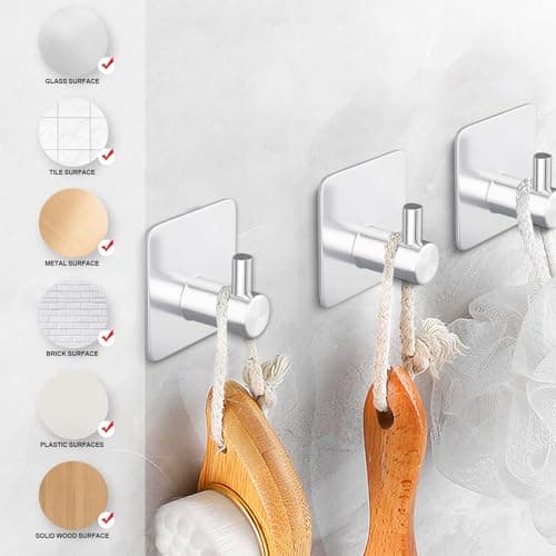 8-Piece Bathroom Hardware Set, Brushed Nickel, SUS304 Stainless Steel, Includes 16" Towel Bar, Toilet Paper Holder, Towel Hooks, Towel Racks for Bathroom (11 PSC Silver) view 7