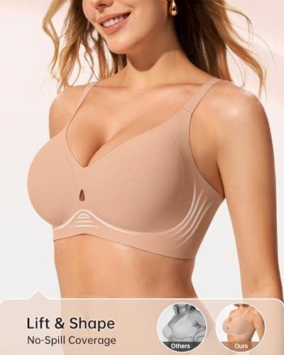 LetsJoli Wireless Bras for Women No Underwire Jelly Bras Seamless Push Up Full Coverage Bralettes Comfortable Everyday Bra view 3