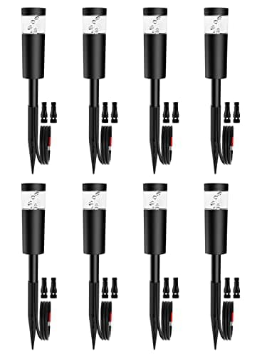 DOREIO 5W Low Voltage Landscape Pathway Lights with Connectors 12V Outdoor Landscape Lighting LED Bollard Path Lights Wired IP65 Waterproof Warm White Walkway Lights for Garden Yard Lawn (8Pack) view 1