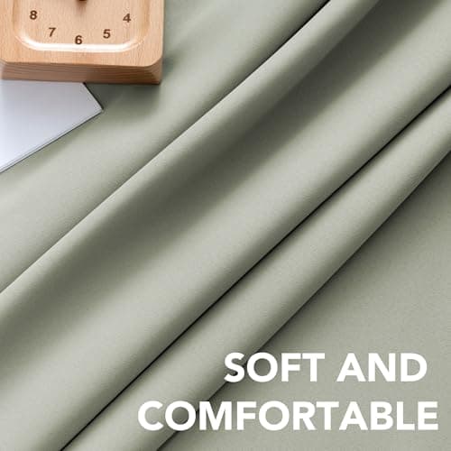 H.VERSAILTEX Blackout Curtains Thermal Insulated Window Treatment Panels Room Darkening Blackout Drapes for Living Room Back Tab/Rod Pocket Bedroom Draperies, 52 x 84 Inch, Light Sage, 2 Panels view 6