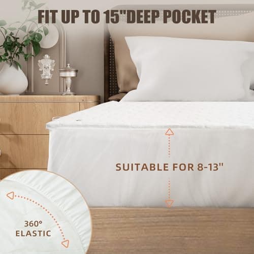 Jet’S Home Heated Electric Mattress Pad King Size - 4 Heat Levels & Overheat Protection, Ultra-Soft Machine-Washable Fabric, Dual Control & 10 Hour Auto-Off, Fitted Deep Pocket (78"x80"+15") view 6