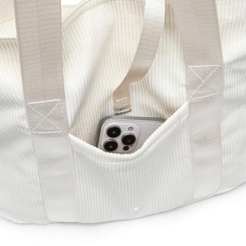 mcuvaec Corduroy Tote Bag for Women, Foldable Tote Bag With Zipper, Large Shoulder Bag, Purses and Handbags for Work Travel view 6