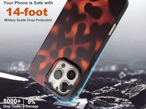 ASONCE Cute Tortoise for iPhone 16 Pro Case - Compatible with MagSafe - Matte Magnetic Design Tortoise Phone Case for Women Girly - Tortoiseshell view 4