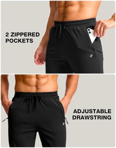 Pudolla 32"/34"/36"/38" Inseam Men's Tall Sweatpants with Zipper Pockets Lightweight Joggers for Athletic Workout Casual view 6