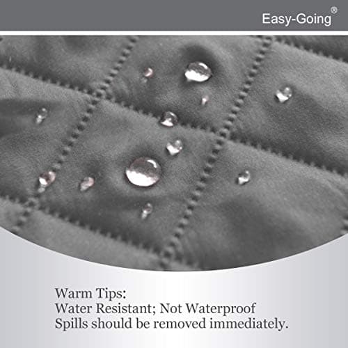 Easy-Going Reversible Couch Cover for 3 Cushion Couch Sofa Cover for Dogs Water Resistant Furniture Protector Cover with Foam Sticks Elastic Straps for Pet Cat (Sofa, Gray/Light Gray) view 5
