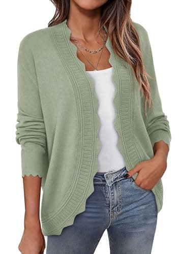 PRETTYGARDEN Cardigans for Women Lightweight Casual Long Sleeve Knitted Open Front Shrugs Sweaters 2026 Fall Clothes view 2