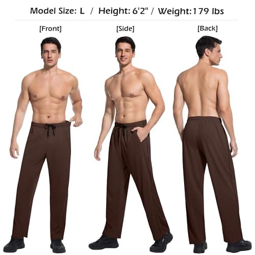 SACUIMAN 3 Pack Mens Athletic Sweatpants with Zipper Pockets,Workout Gym Running Jogging Training Pants for Men view 6