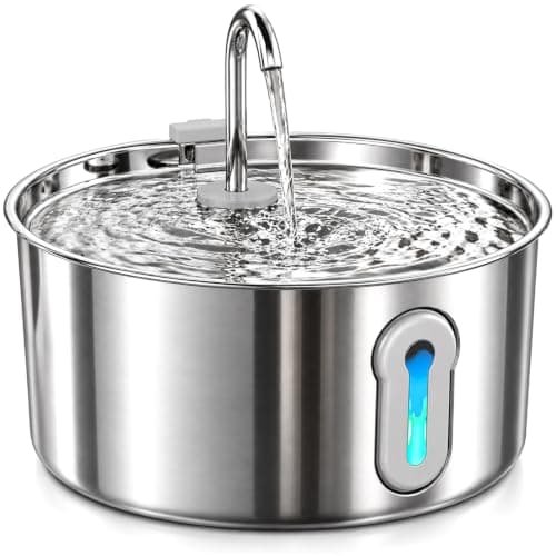 Stainless Steel Cat Water Fountain, 136 oz/4 L Large-Capacity Pet Water Fountain for Cats & Small Dogs, 304 Stainless Steel Cat Fountain with Water Level Window, Quiet Pump, and Multi-Stage Filter — image 1
