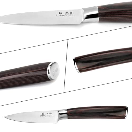 imarku Paring Knife - Paring Knives, 3.5 Inch Small Kitchen Knifes - Japanese High Carbon Stainless Steel Fruit Knife, Ergonomic Pakkawood Handle, Ultra Sharp Blade, Unique Gifts for Men and Women view 6
