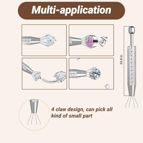 Piercing Ball Grabber Tool for Changing Jewelry,14G 16G 18G 20G Stainless Steel Piercing Tapers with Threaded & Threadless Insertion Pins for Ear/Nose/Cartilage/Dermal/Septum, Eyebrow/Tongue view 2