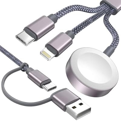 2026 Travel Essentials,3 in 2 USB C Cable for Apple Watch Charger,iPhone Charger,Multi Charging Cable,Cruise Vacation Camping Essentials for iWatch Series 11-2/Ultra,iPhone 17-12,Car,Sony PSP Cables