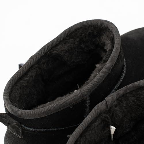 Swalker Snow Boots for Women Suede Faux Fur Lining Anti-Slip Warm Winter Booties Slip Comfort Ankle Boots Fuzzy Low Boots view 6