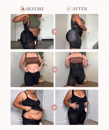 FeelinGirl Fajas Colombianas Moldeadoras Butt Lifting Shapewear Tummy Control Postpartum Faja Body Shaper with Zipper Crotch view 4