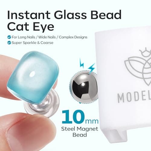 Modelones 5D Automatic Cat Eye Magnet for Nails, 5Pcs Circle Nail Magnet Tool for Cat Eye Gel Polish, 360 Rotating Cat Eye Magnet Tool, U-Shaped&Ball Magnet&Hole&Heart Magnets for Glass Bead Nail Art view 6