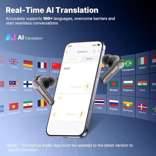 EarFun Air Pro 4+ Adaptive Noise Cancelling Wireless Earbuds, Qualcomm aptX Lossless, Dual Drivers, Translation Earbuds, Snapdragon Sound, 6 Mics AI Clear Calls, Hi-Res Sound, LDAC, Bluetooth 6.0, 54H view 5