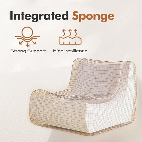 Cansunna Bean Bag Chair Big Sofa Beanbag Chair for Adults Fireside Chair Bean Bag Lounger with Memory Foam Filled for Home,Apartment or Gaming Venue(Black Teddy) view 5