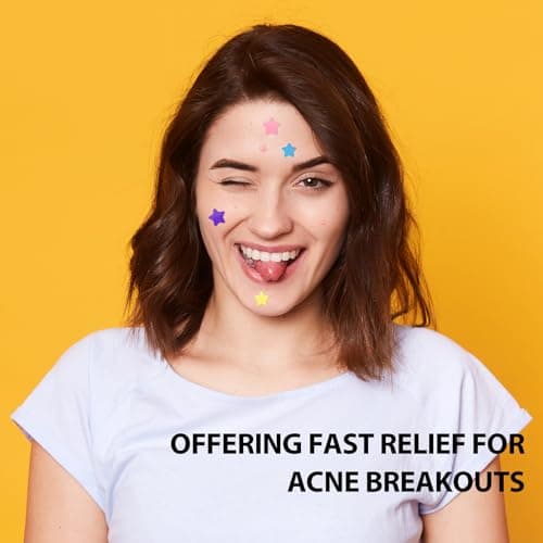 Jefusst Star Acne Pimple Patch 140 Counts, Hydrocolloid Acne Patches for Face, Purple, Blue, Green, Pink and Yellow view 7