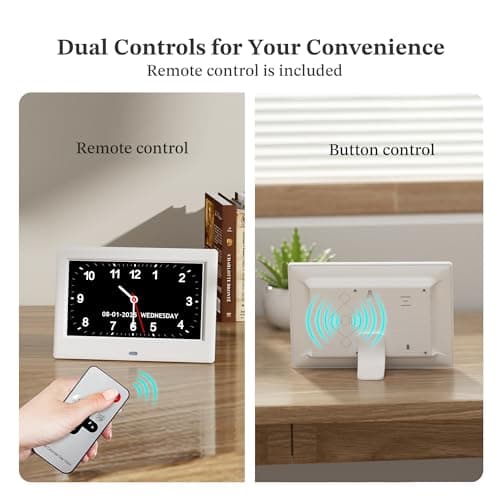 2025 NEW, Digital Clocks, 7'' Dementia Clock with Date and Time for Elderly, Auto-Dimming, 12 Reminders & 6 Alarms, Button & Remote Control, Auto DST, Digital Calendar for Seniors Large Display view 6