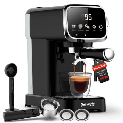 Plum chef Slim Design 20 Bar Espresso Machine with Milk Frother, Digital Temperature Display & 43oz Removable Tank, Compact Home Coffee Maker — image 1