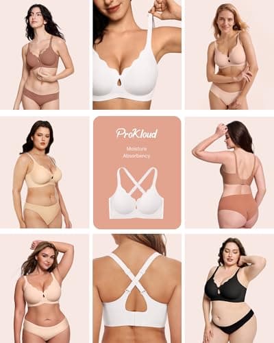 ProKloud Wireless Bras for Women Wave Push Up No Underwire Bralettes Seamless Full Coverage Support Lift Everyday Bra view 5