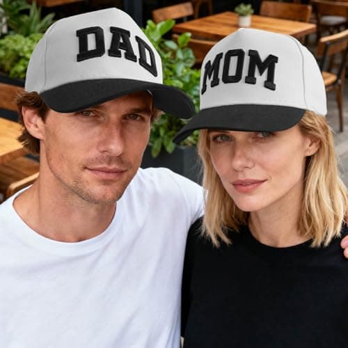 ZVUZVO Embroidered Mom and Dad Hats for Women Men, Adjustable Parents Gifts for Couples view 5
