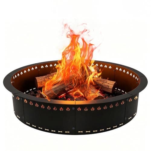 BigXwell Smokeless Fire Pit Ring Insert 36 Inch | Heavy Duty Steel Fire Ring for Outside Fire Pit with Anti-Rust Coating, DIY Above or In-Ground for Backyard Patio Camping — image 1