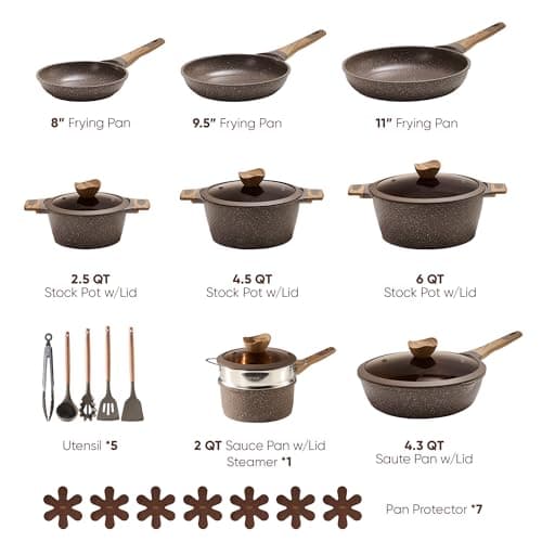 CAROTE 26PCS Pots and Pans Set Non Stick, Cookware Set Pots and Pans Induction Cook Ware, Nonstick Kitchen Cooking, PFOA Free view 2