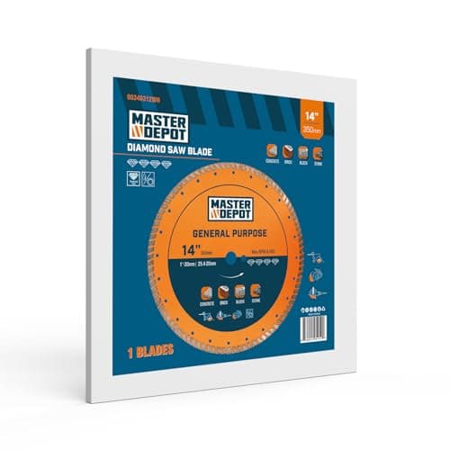 14 Inch Diamond Cutting Blade, Turbo Rim for Angle Grinder Circular Saw Cutter Wheel Dry Wet for Masonry/Concrete/Brick/Stone, 1"-20mm Arbor view 7