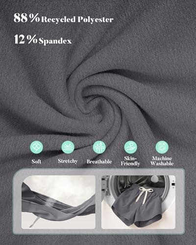 iceROSE Athletic Shorts for Women - High Waisted Black Running SweatShorts Summer Drawstring with Pockets for Workout Lounge view 4