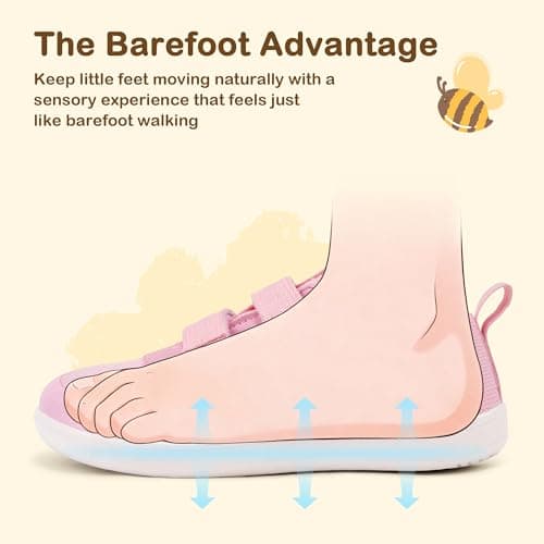 Stelle Toddler Wide Toe Box Barefoot Shoes Kids Sneakers for Boys Girls Zero Drop Minimalist Breathable Lightweight Non Slip Walking Running Shoes view 4