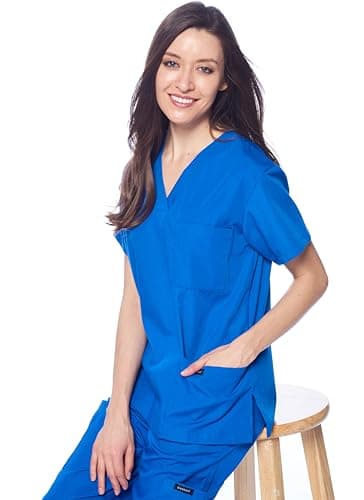 Dagacci Scrubs Medical Uniform Women and Man Scrubs Set Medical Scrubs Top and Pants view 4
