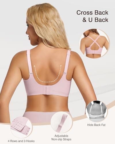 VRVOICE Womens Wireless Bras Sexy V Mesh Push Up No Underwire Bralette Seamless Supportive Tshirt Everyday Bra view 4