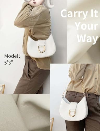 Gleease Cute Small Purse for Women Vintage Shoulder Bag Hobo Leather Handbag with Zipper view 3
