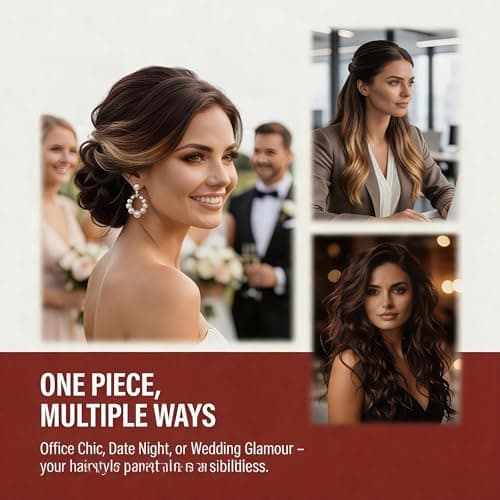 5 Clip in Hair Extensions Synthetic Thick Curly Wavy Hairpieces for Women 18 Inch Natural Looking 3/4 Full Head Clip on Hair Extensions Light Brown view 2