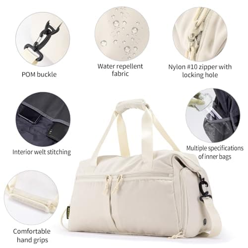 Weekender Duffel Bag with Shoe Compartment And Wet Pocket-Luggage Everyday Overnight Bag for Men and Women Travel-Carry On Gym Bag view 6