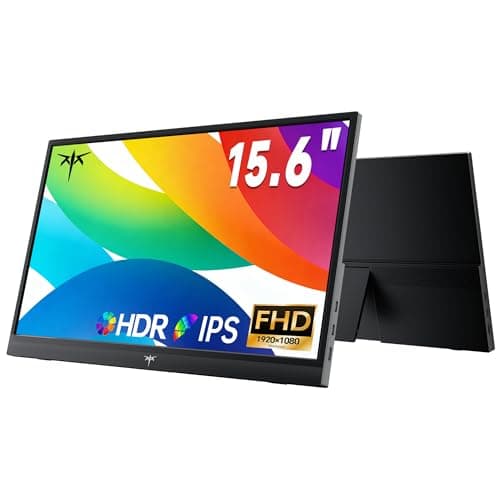 KTC Portable Monitor 15.6 Inch, FHD 1080P Travel Laptop Monitor Extender with USB-C HDMI, Ultra-Slim IPS HDR Display with Speakers, Second Monitor Screen for Laptop Phone Xbox Mac Switch, Black H15F9 view 1