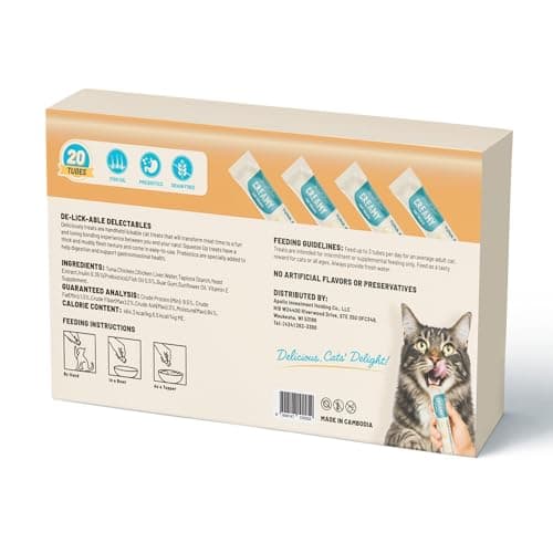 PETPHABET Lickable Cat Treats Squeeze, Creamy Puree Squeezable Wet Kitten Treats, Tuna & Chicken Recipe 20 Tubes, Paste Snacks for Skin & Coat Health, Digestive Care, High Protein, Grain Free view 7