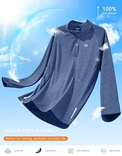 G Gradual Men's Quarter Zip Pullover Running Athletic Shirts Long Sleeve view 6