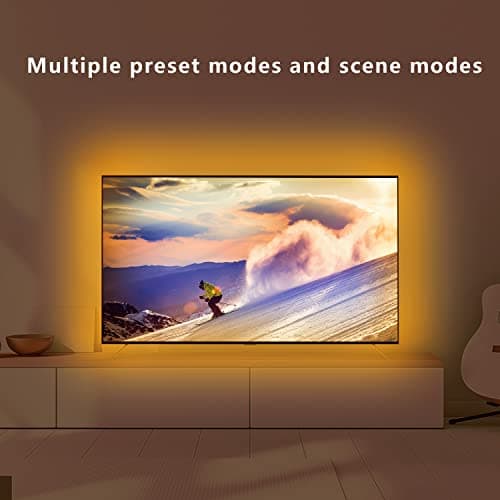 dalattin 12.5ft Led Lights for TV, 40-55 Inch USB RGB LED Strip Lights, TV Backlight with Remote Built-in MIC Music Sync, Bluetooth APP Control Led Lights for Gaming Bedroom, HDTV Mood Lighting view 6